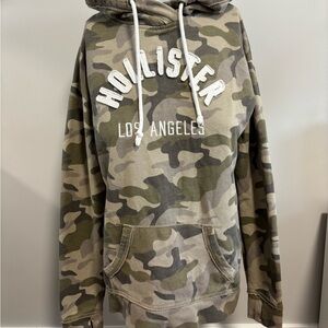 Hollister Green Camouflage Hoodie